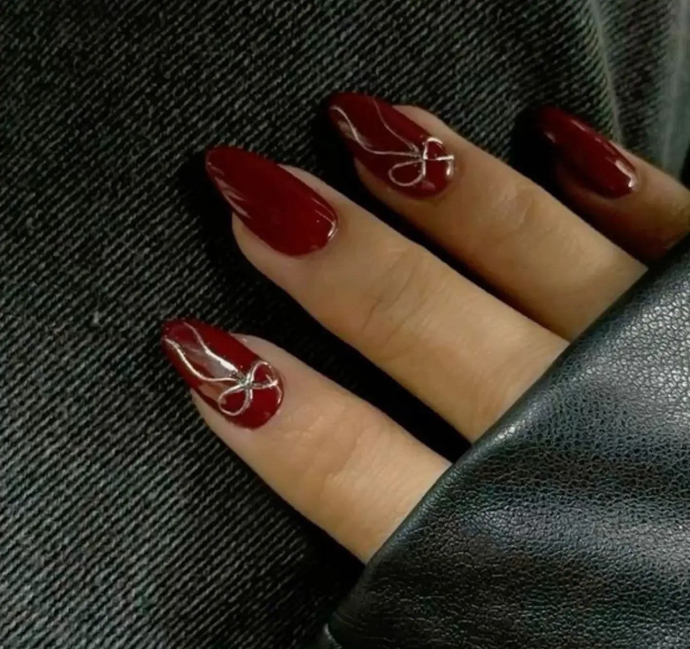 Burgundy nails