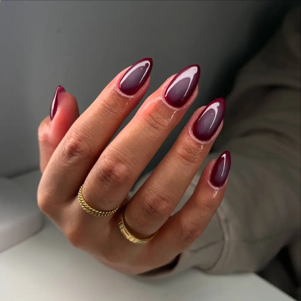 Burgundy nails