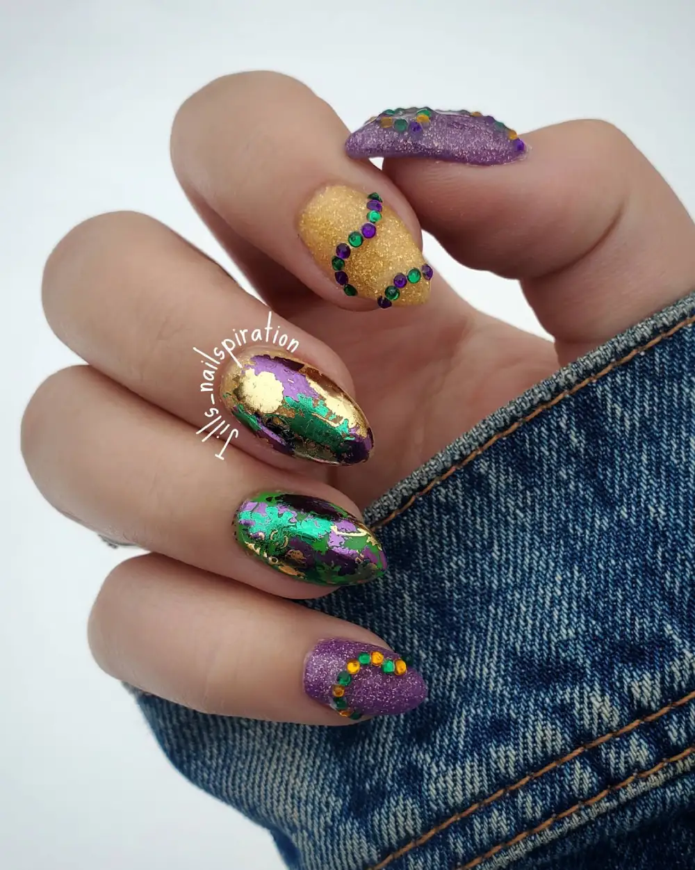 mardi gras nails