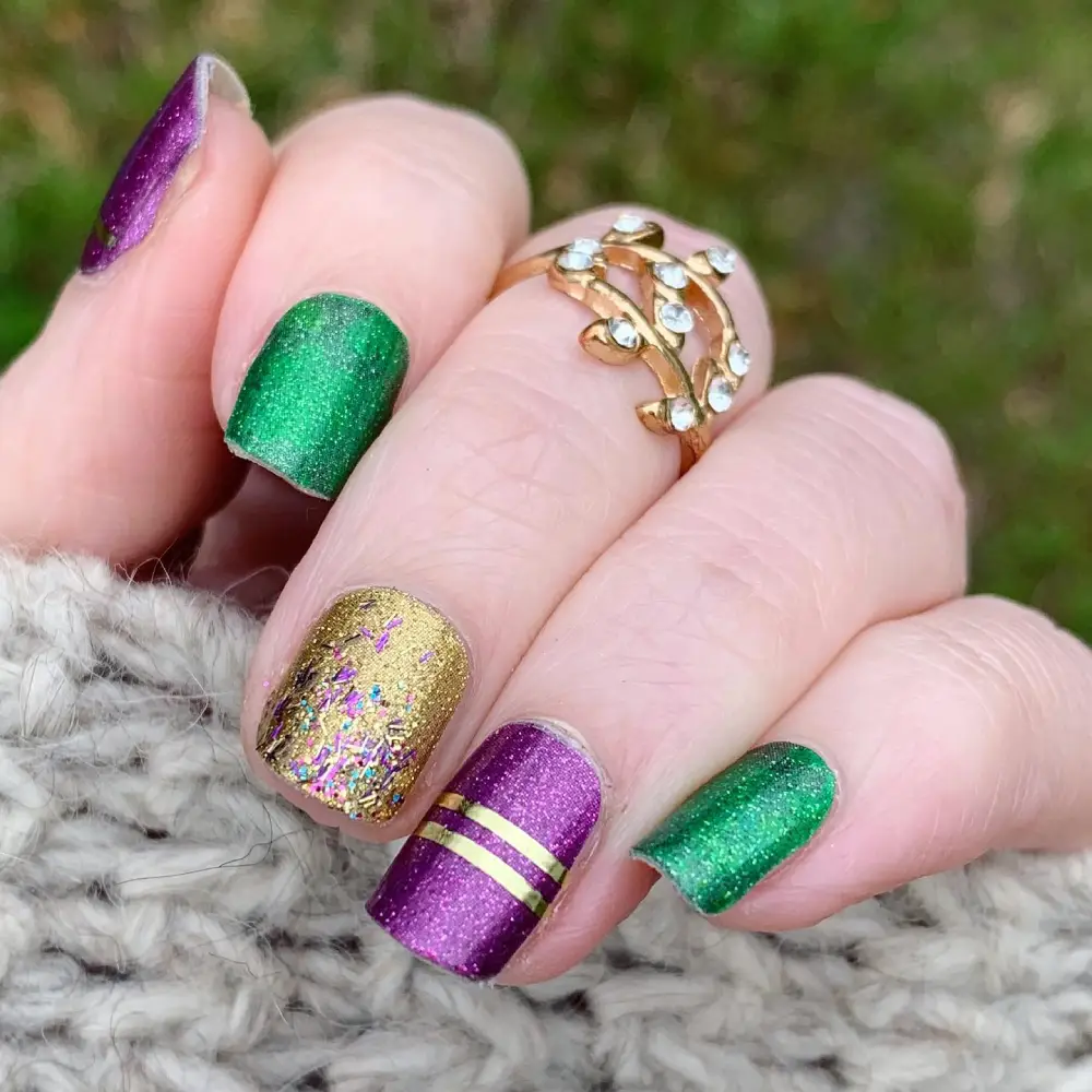 mardi gras nails