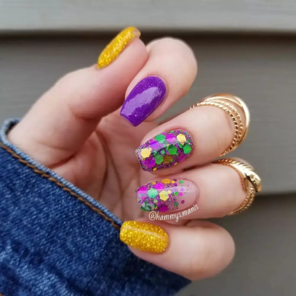 mardi gras nails