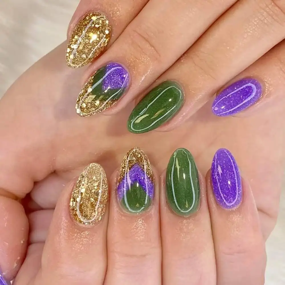 mardi gras nails