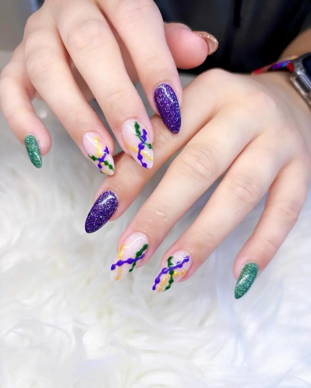 mardi gras nails