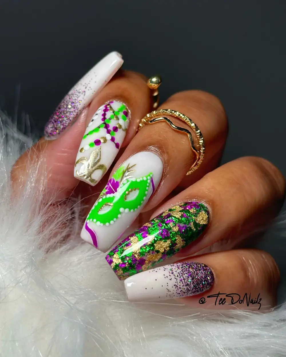 mardi gras nails