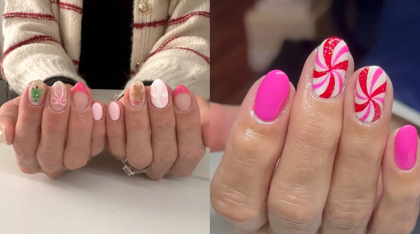 Pink Christmas Nails Ideas for a Fun Holiday Look