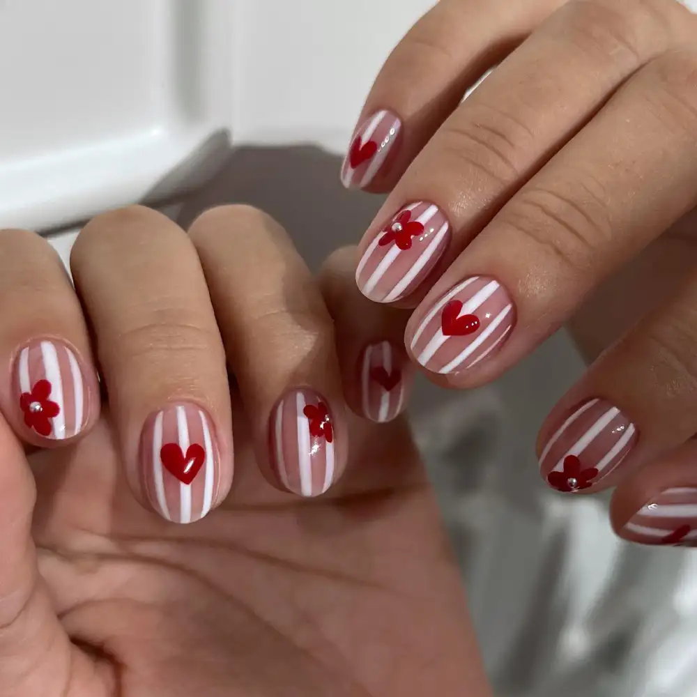 simple valentines day nails