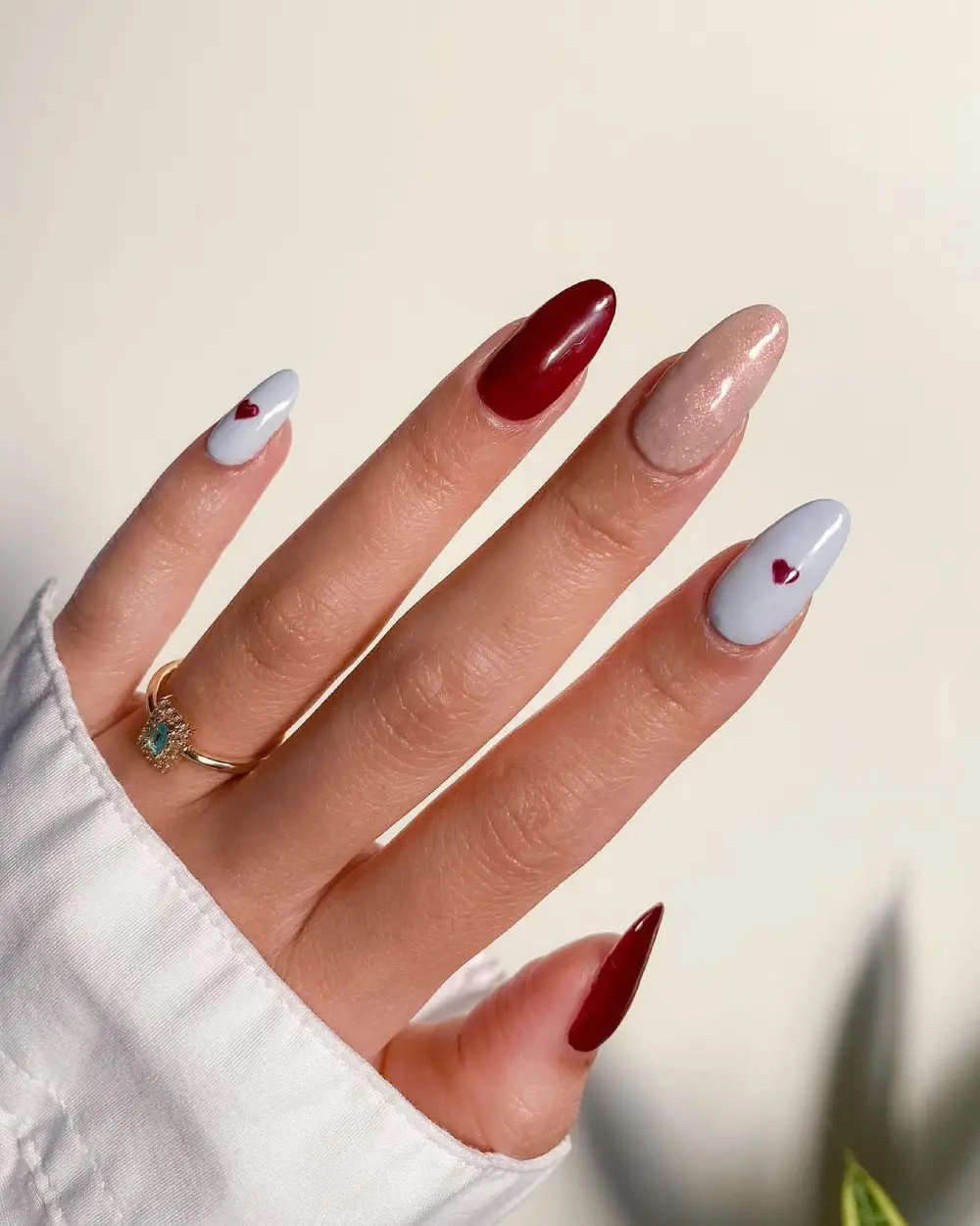 simple valentines day nails