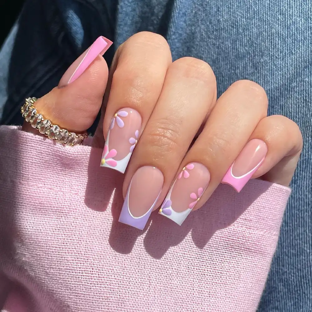 square valentine nails