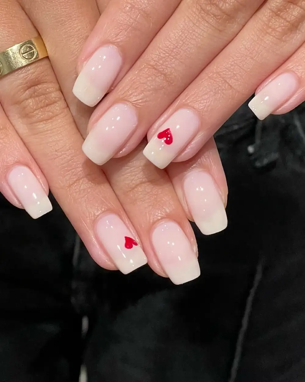 square valentine nails