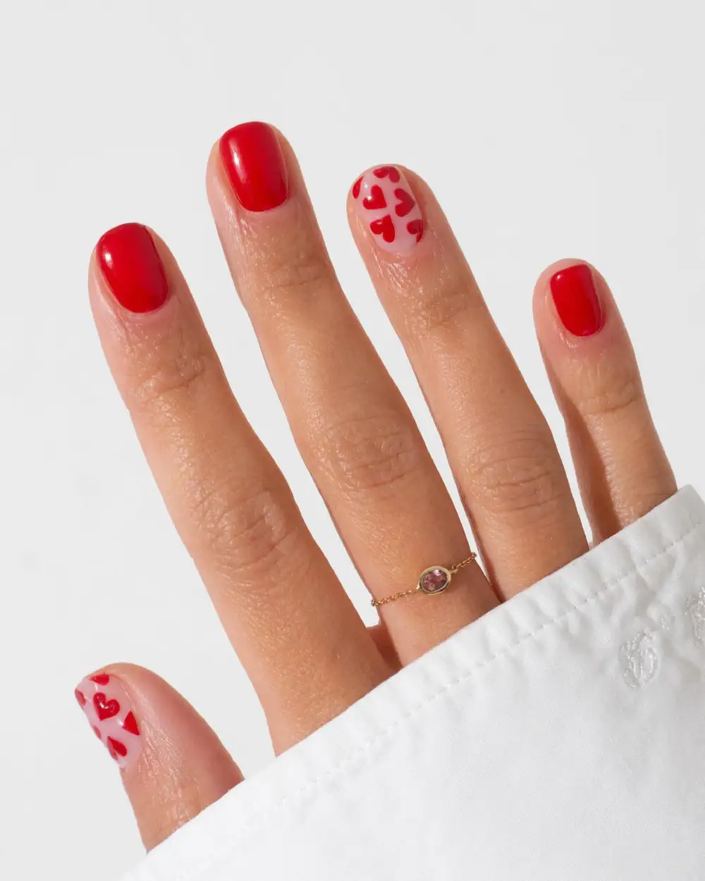 square valentine nails